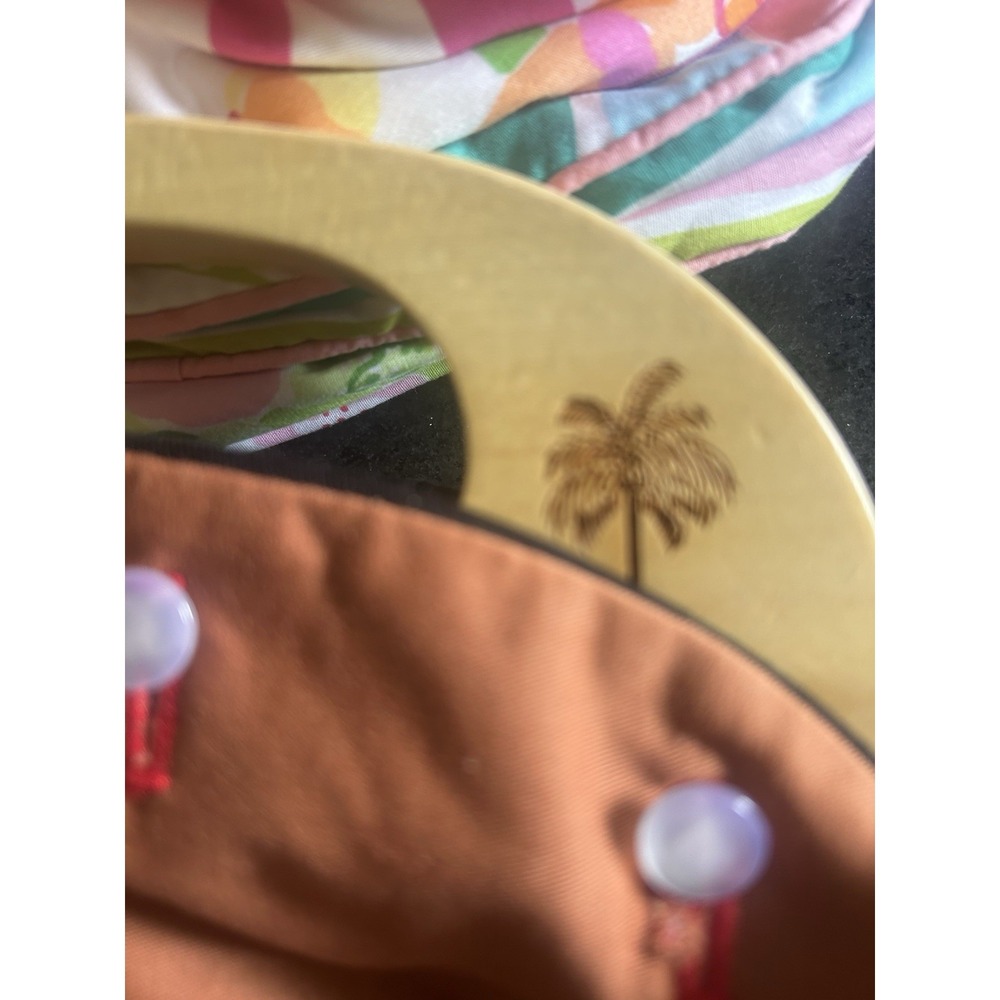 VTG Lilly Pulitzer Wood Handle Bermuda Bag with four Additional button on covers - Picture 12 of 16